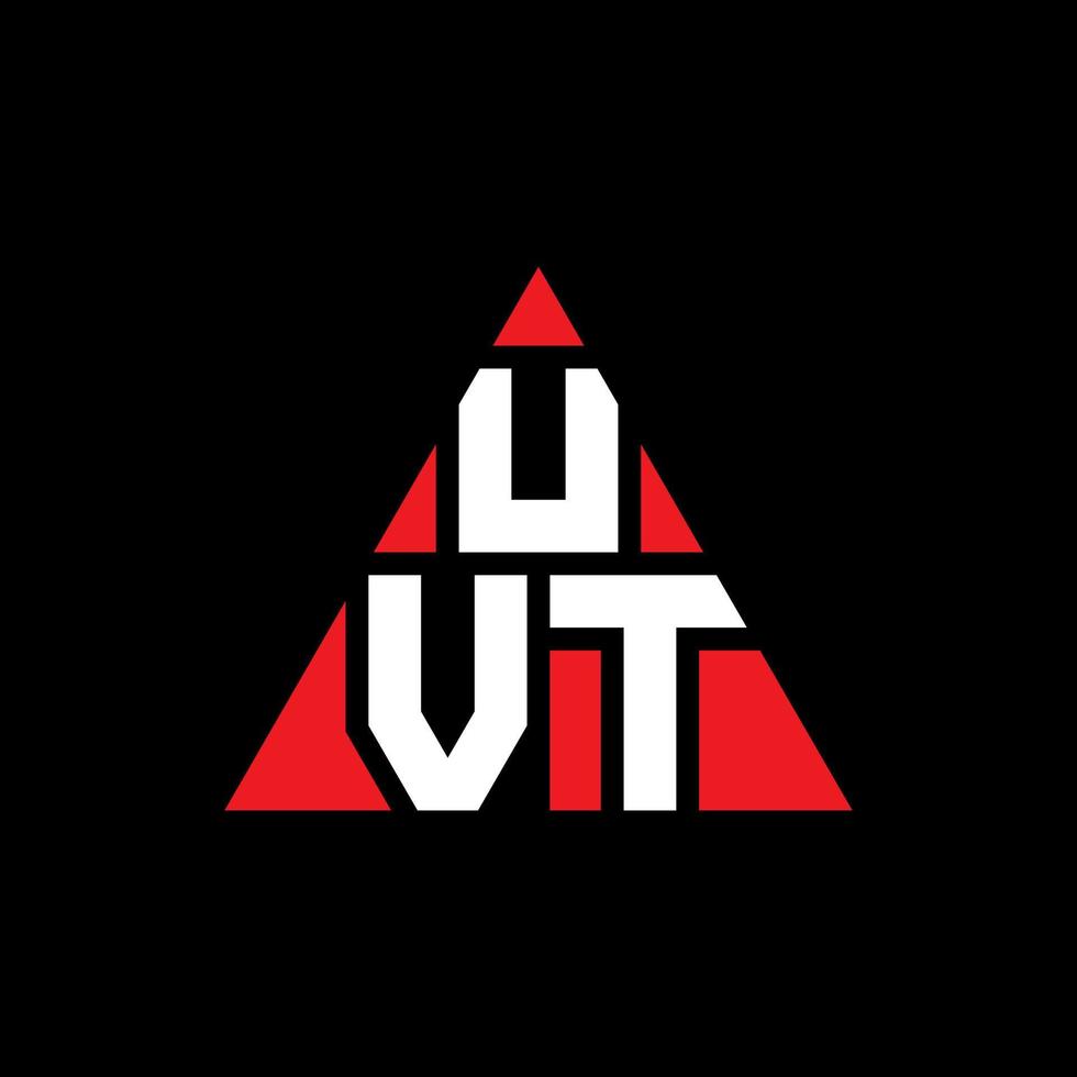 design del logo della lettera triangolare uvt con forma triangolare. monogramma del design del logo del triangolo uvt. modello di logo vettoriale triangolo uvt con colore rosso. logo triangolare uvt logo semplice, elegante e lussuoso.