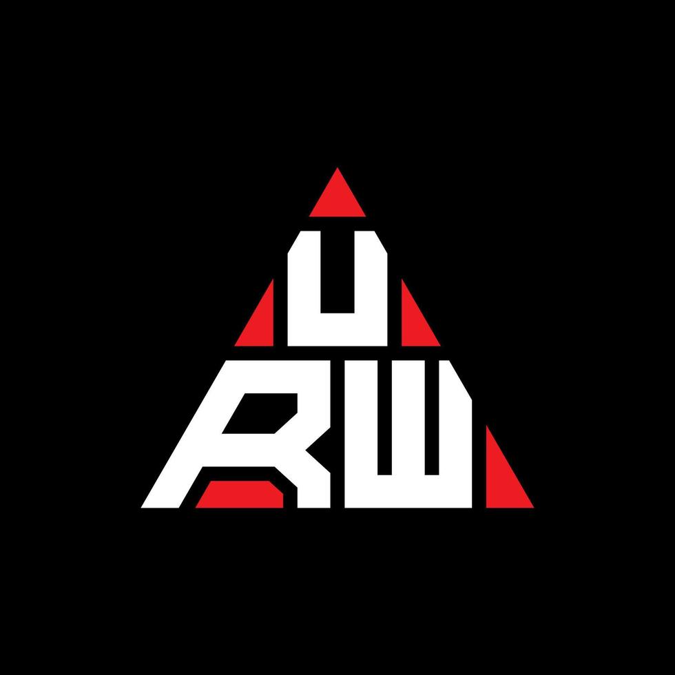 design del logo della lettera del triangolo urw con forma triangolare. monogramma di design del logo del triangolo urw. modello di logo vettoriale triangolo urw con colore rosso. urw logo triangolare logo semplice, elegante e lussuoso.