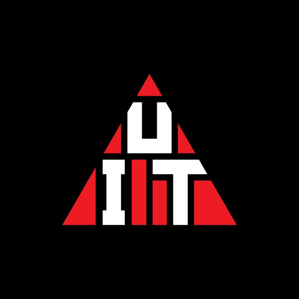 design del logo della lettera triangolare con forma triangolare. monogramma del design del logo del triangolo della tuta. modello di logo vettoriale triangolo uit con colore rosso. uit logo triangolare logo semplice, elegante e lussuoso.