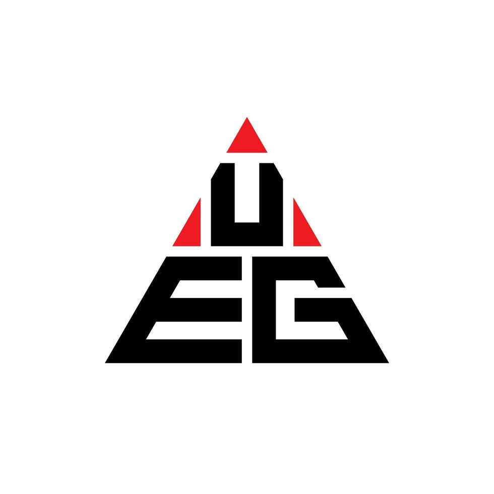 design del logo della lettera del triangolo ueg con forma triangolare. monogramma di design del logo triangolo ueg. modello di logo vettoriale triangolo ueg con colore rosso. logo triangolare ueg logo semplice, elegante e lussuoso.