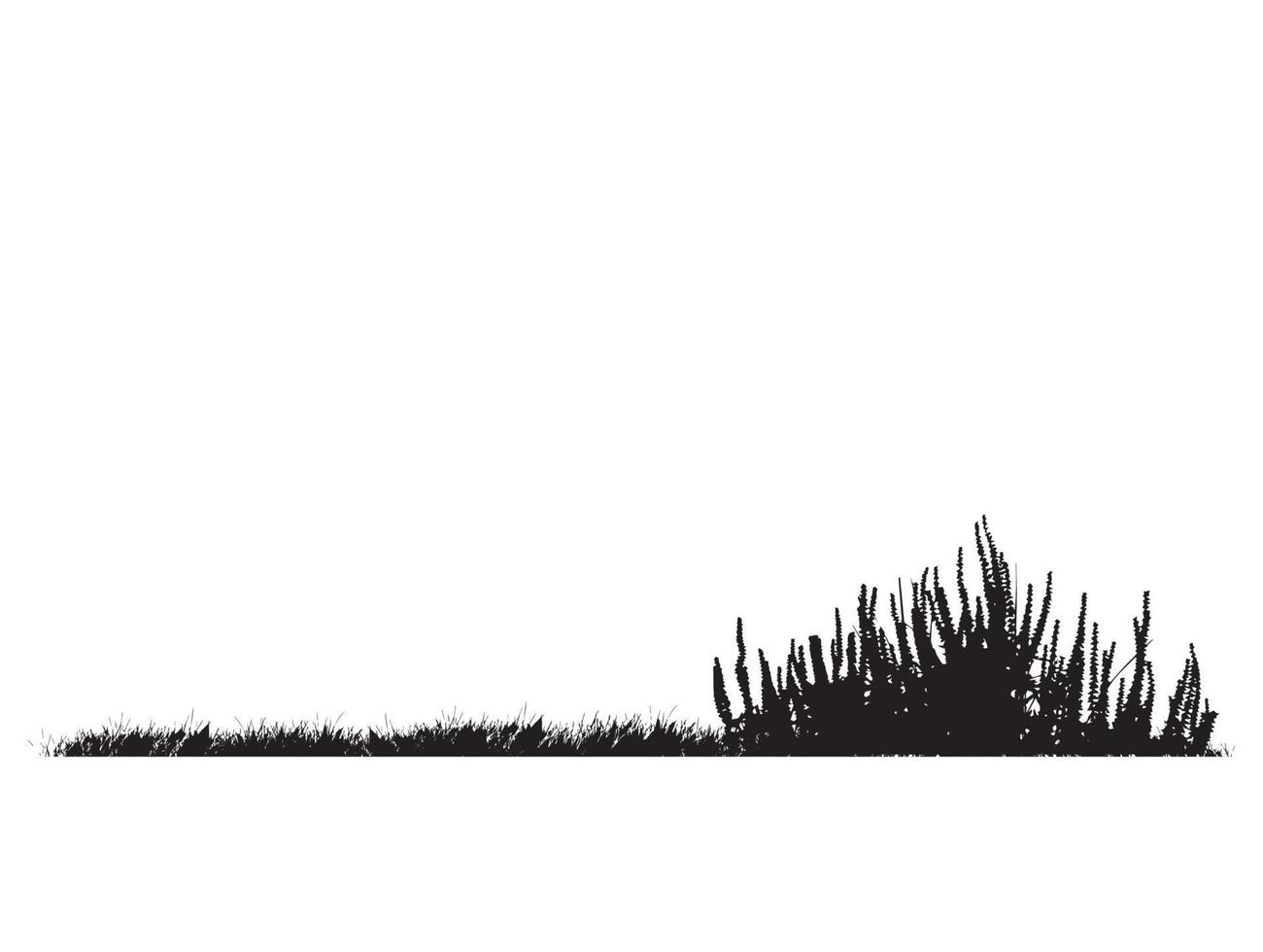 erba silhouette paesaggio banner di prati ondulati con erba vettore