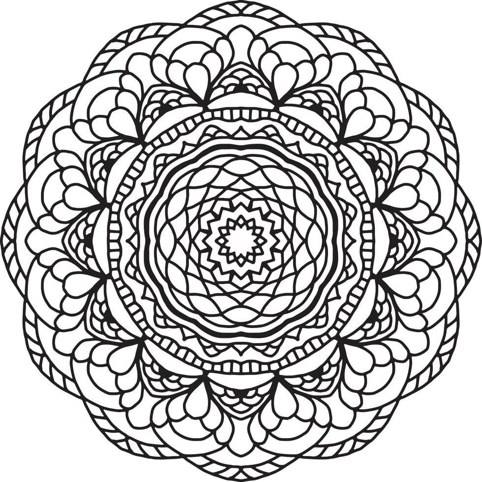 motivo mandala fiore. ornamento decorativo del cerchio in stile etnico orientale. vettore