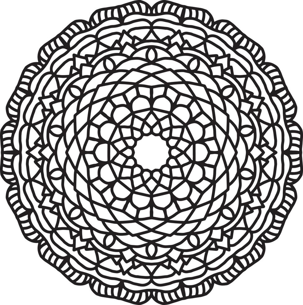 motivo mandala fiore. ornamento decorativo del cerchio in stile etnico orientale. vettore