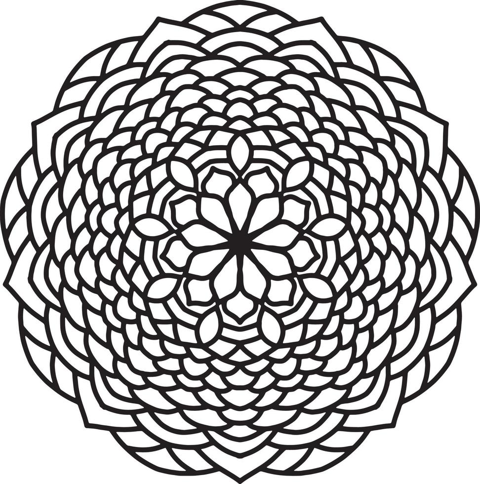 motivo mandala fiore. ornamento decorativo del cerchio in stile etnico orientale. vettore