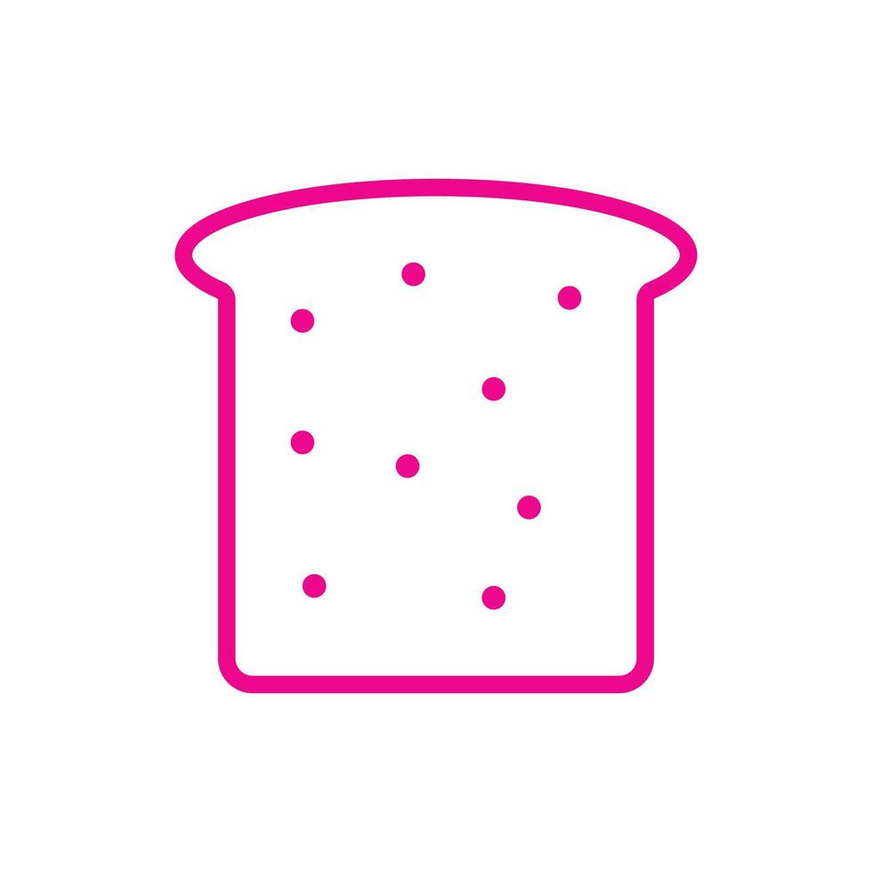 eps10 icona di contorno di fetta di pane vettoriale rosa isolata su sfondo bianco. simbolo del pezzo di pane in uno stile moderno e alla moda piatto semplice per il design del tuo sito web, interfaccia utente, logo, pittogramma e applicazione mobile