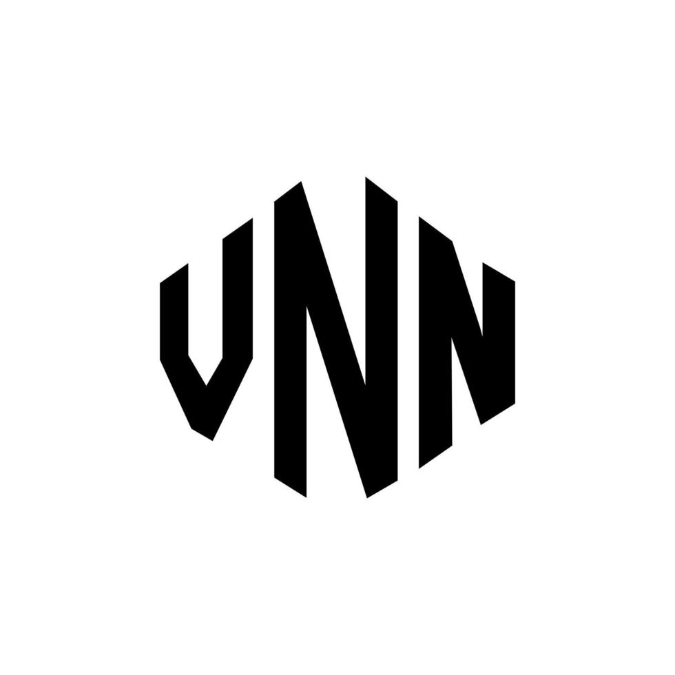 design del logo della lettera vnn con forma poligonale. vnn poligono e design del logo a forma di cubo. vnn esagono logo modello vettoriale colori bianco e nero. monogramma vnn, logo aziendale e immobiliare.