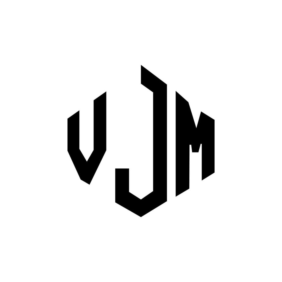 design del logo della lettera vjm con forma poligonale. vjm poligono e design del logo a forma di cubo. vjm esagono logo modello vettoriale colori bianco e nero. monogramma vjm, logo aziendale e immobiliare.