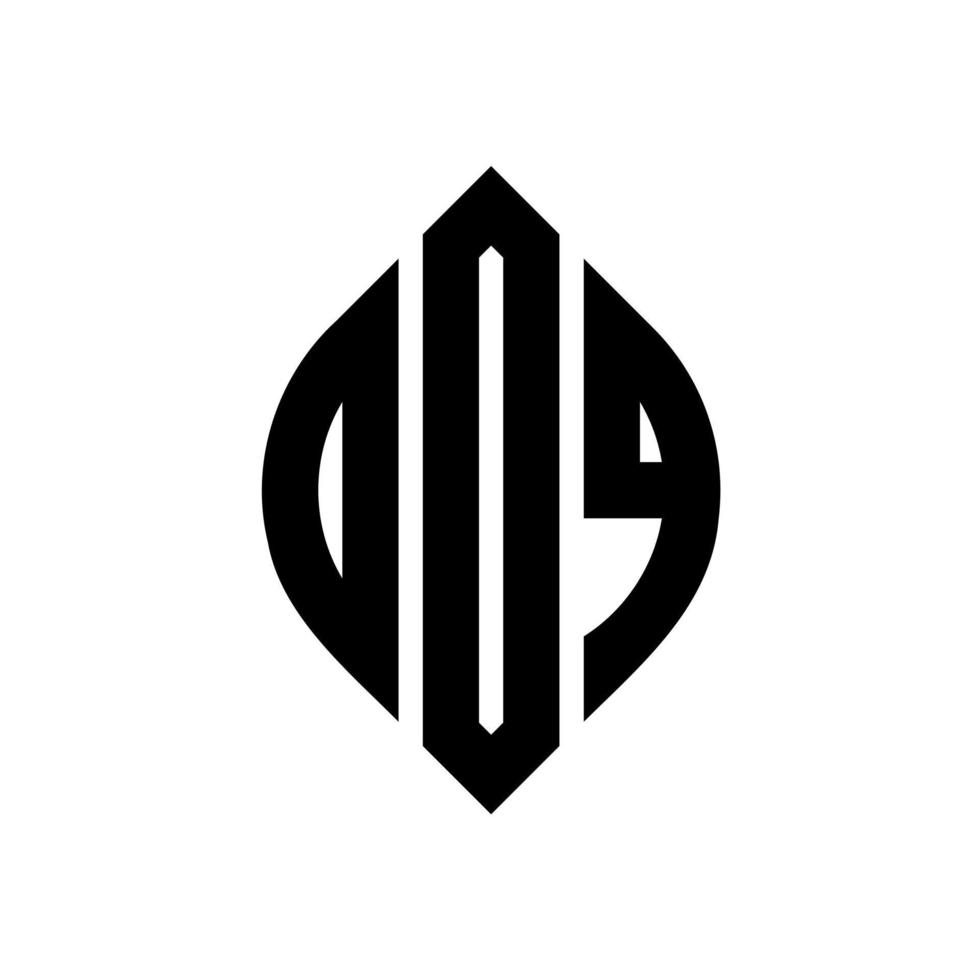 design del logo della lettera del cerchio odq con forma circolare ed ellittica. odq lettere ellittiche con stile tipografico. le tre iniziali formano un logo circolare. odq cerchio emblema astratto monogramma lettera marchio vettore. vettore