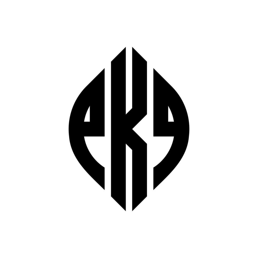 pkq circle letter logo design con forma circolare ed ellittica. pkq lettere ellittiche con stile tipografico. le tre iniziali formano un logo circolare. pkq cerchio emblema astratto monogramma lettera marchio vettore. vettore