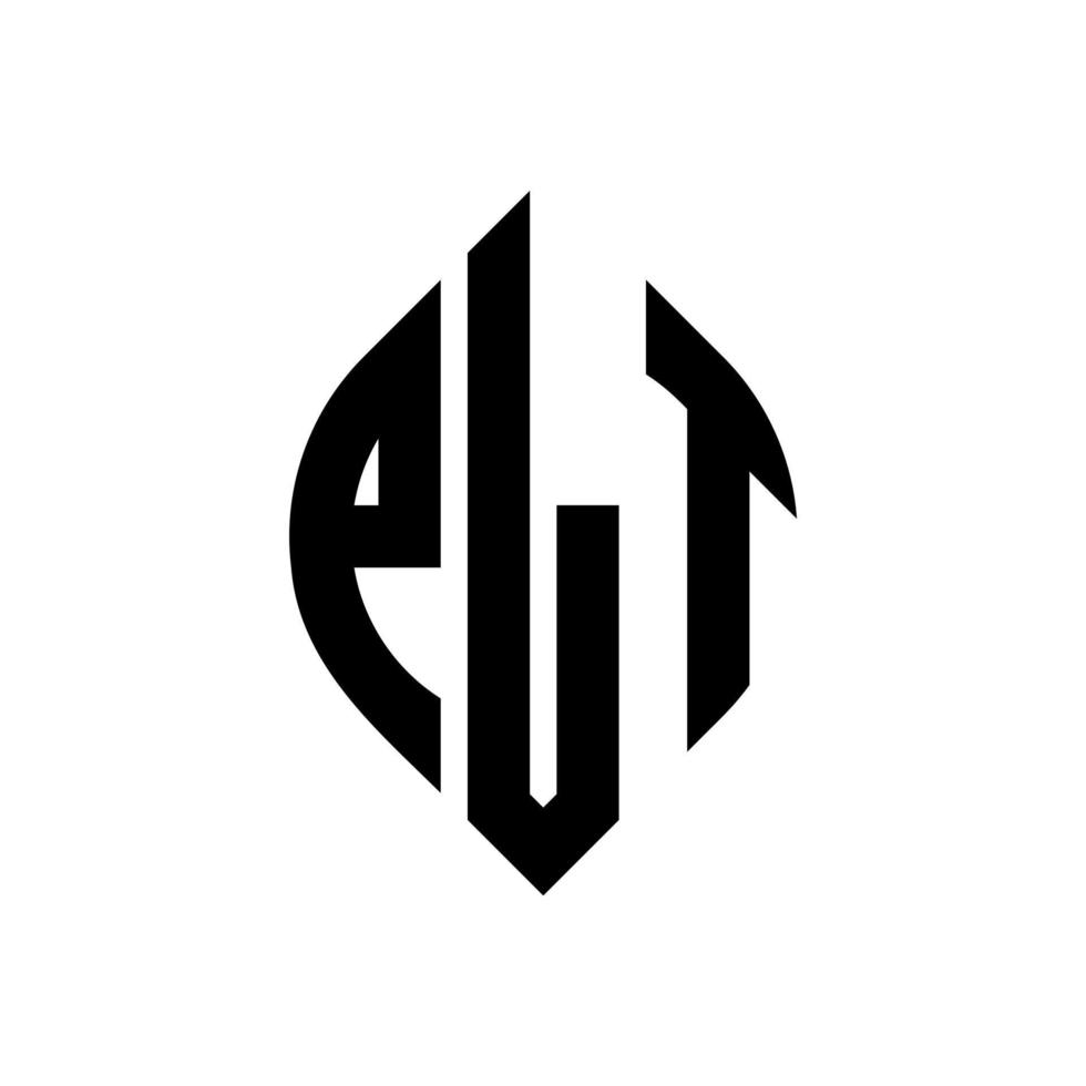 design del logo della lettera del cerchio plt con forma circolare ed ellittica. lettere ellittiche plt con stile tipografico. le tre iniziali formano un logo circolare. plt cerchio emblema astratto monogramma lettera marchio vettore. vettore