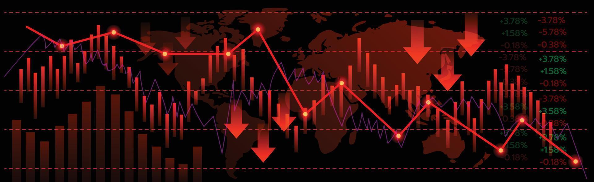 illustrazione vettoriale degli indicatori del grafico a linee rosse