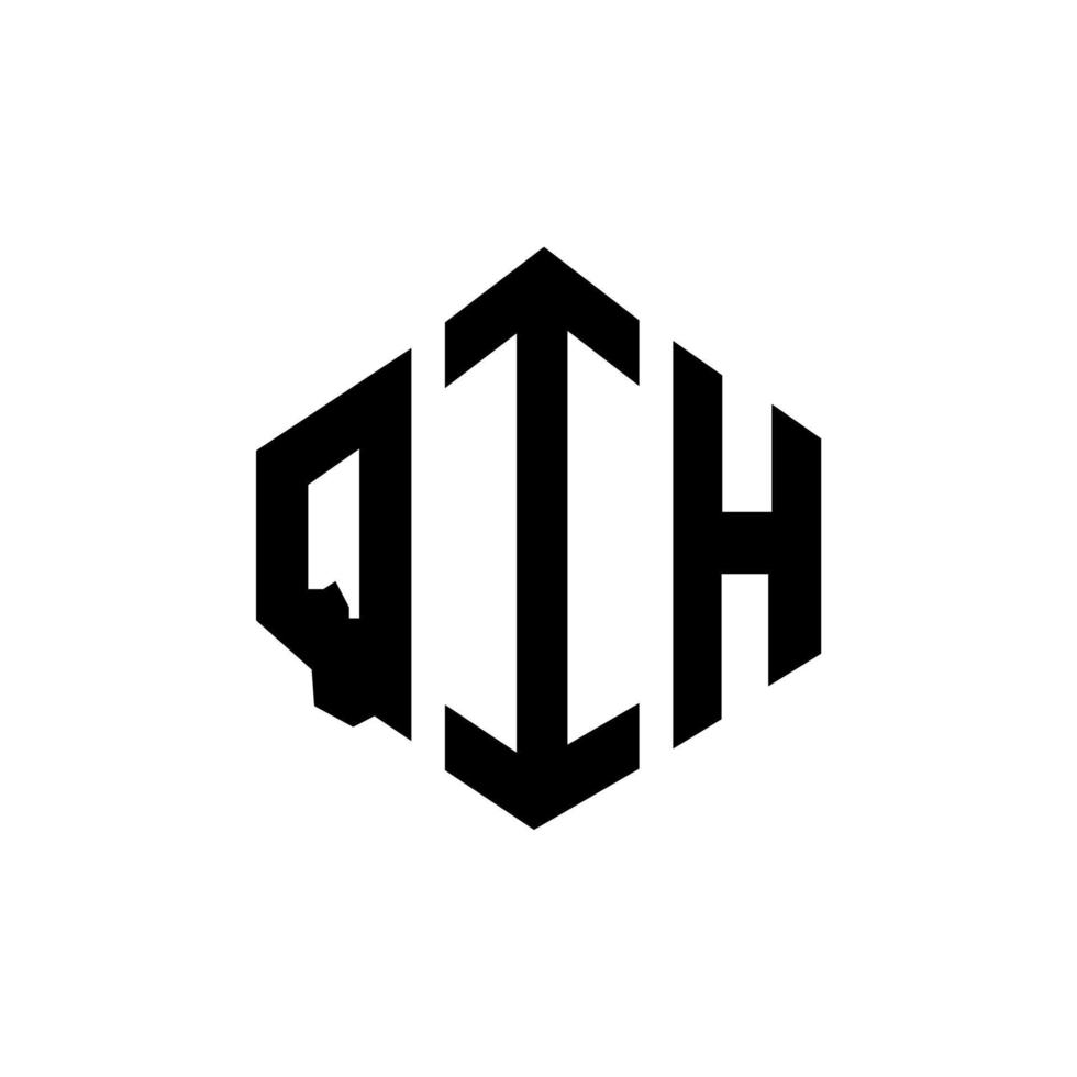 design del logo della lettera qih con forma poligonale. qih poligono e design del logo a forma di cubo. qih modello di logo vettoriale esagonale colori bianco e nero. monogramma qih, logo aziendale e immobiliare.