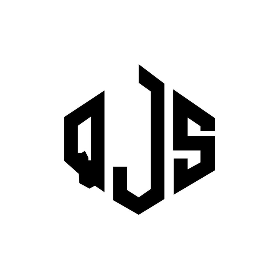 design del logo della lettera qjs con forma poligonale. qjs poligono e design del logo a forma di cubo. qjs modello di logo vettoriale esagonale colori bianco e nero. monogramma qjs, logo aziendale e immobiliare.