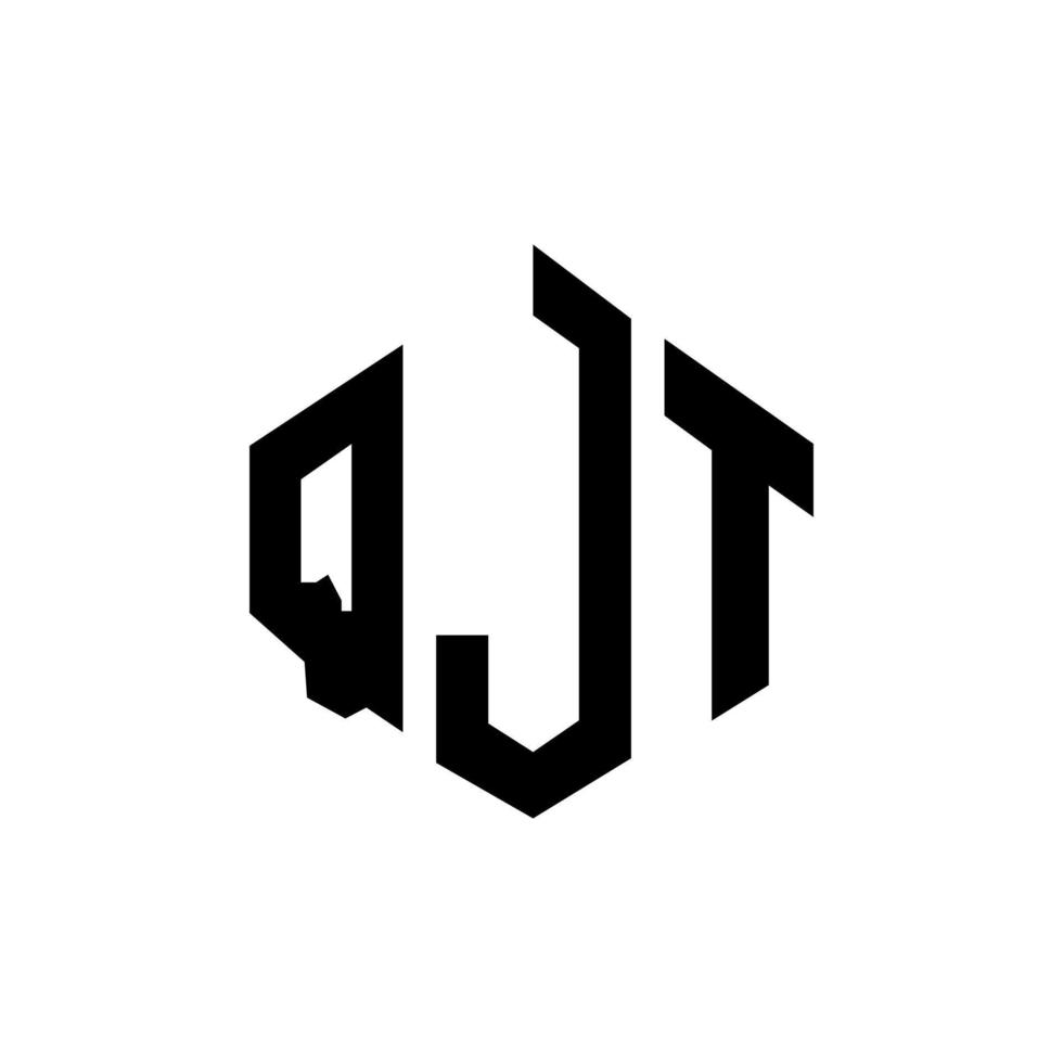 design del logo della lettera qjt con forma poligonale. qjt poligono e design del logo a forma di cubo. qjt modello di logo vettoriale esagonale colori bianco e nero. monogramma qjt, logo aziendale e immobiliare.