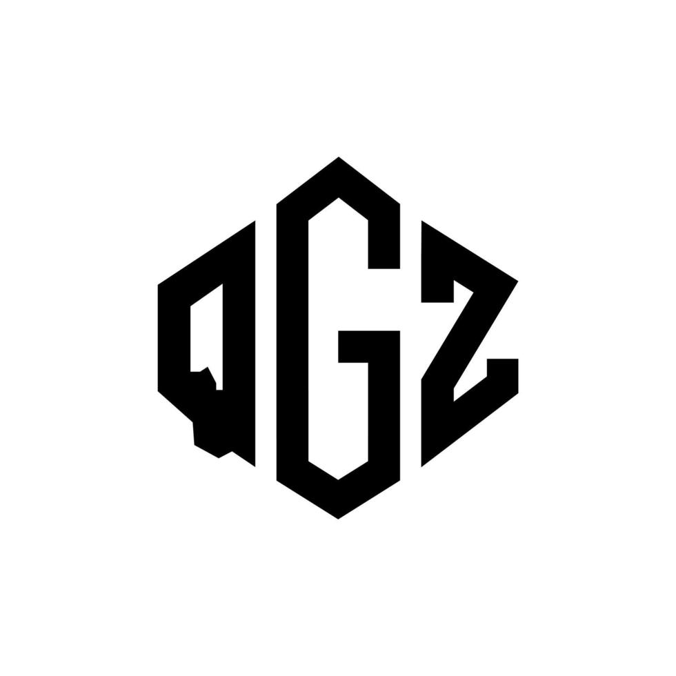 design del logo della lettera qgz con forma poligonale. design del logo a forma di poligono e cubo qgz. qgz modello di logo vettoriale esagonale colori bianco e nero. monogramma qgz, logo aziendale e immobiliare.