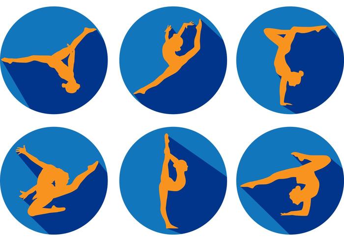 Vettori di silhouette di ginnastica