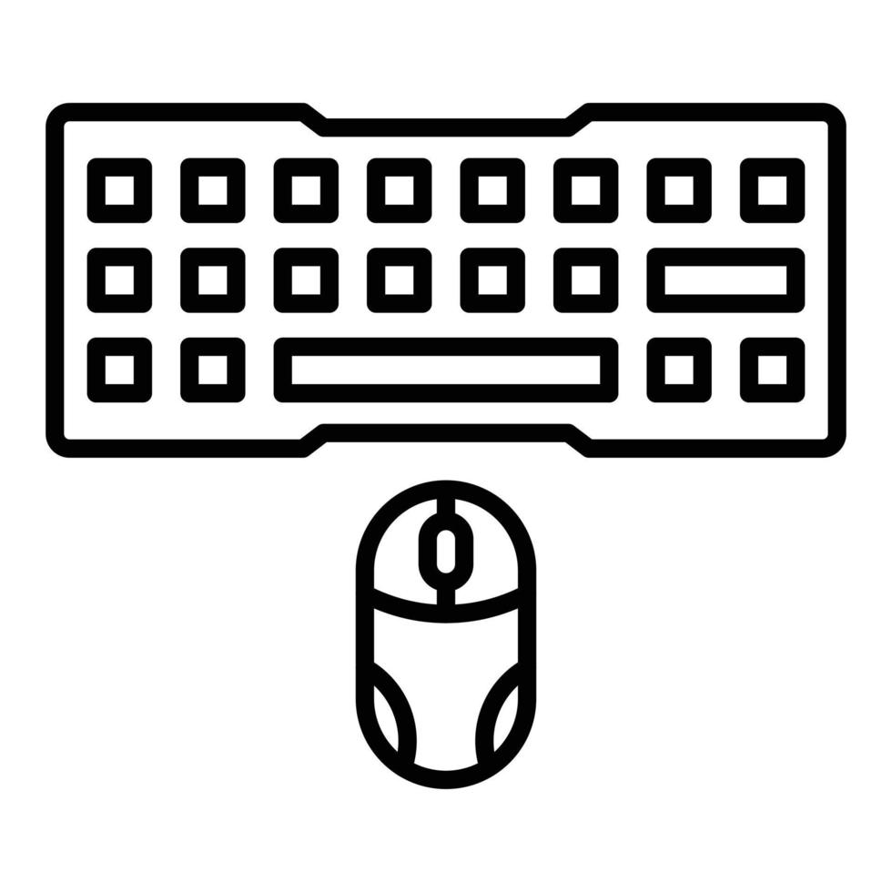 stile icona tastiera e mouse da gioco vettore