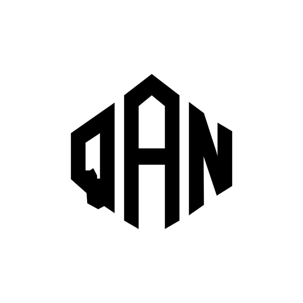 qan lettera logo design con forma poligonale. qan poligono e design del logo a forma di cubo. qan esagono logo modello vettoriale colori bianco e nero. qan monogramma, logo aziendale e immobiliare.