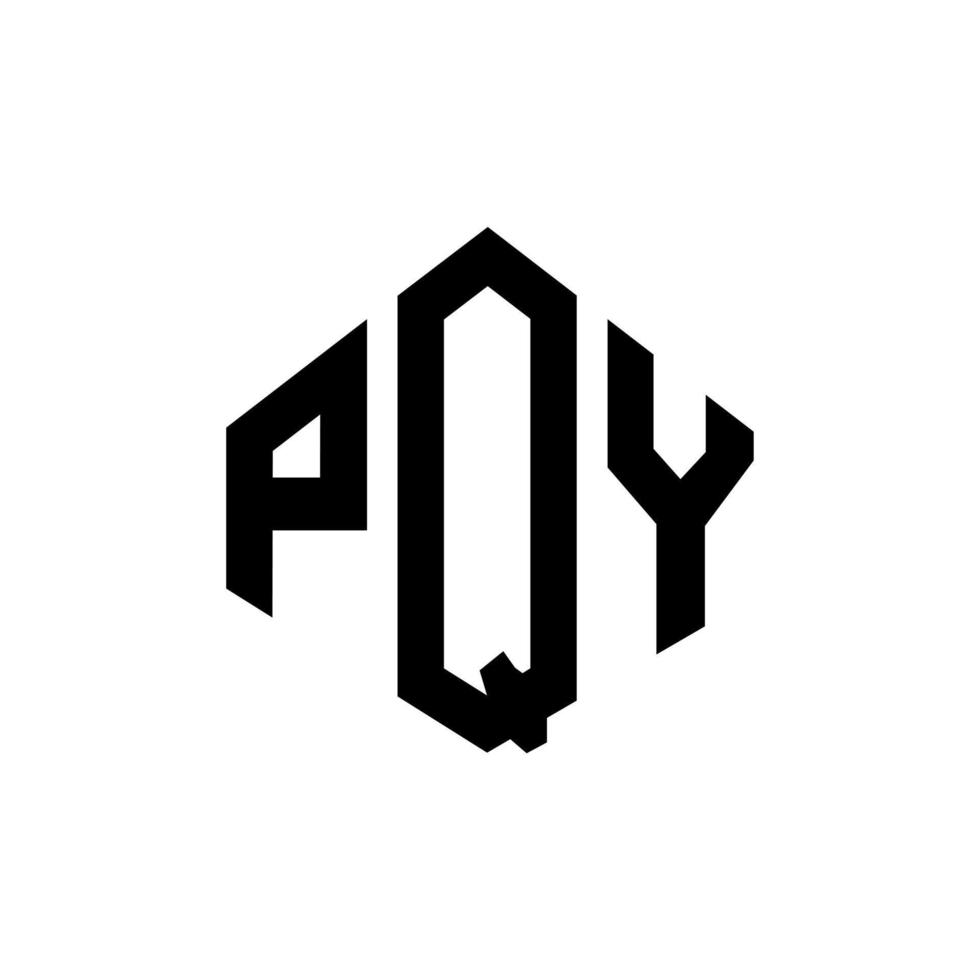 design del logo della lettera pqy con forma poligonale. pqy poligono e design del logo a forma di cubo. pqy modello di logo vettoriale esagonale colori bianco e nero. monogramma pqy, logo aziendale e immobiliare.