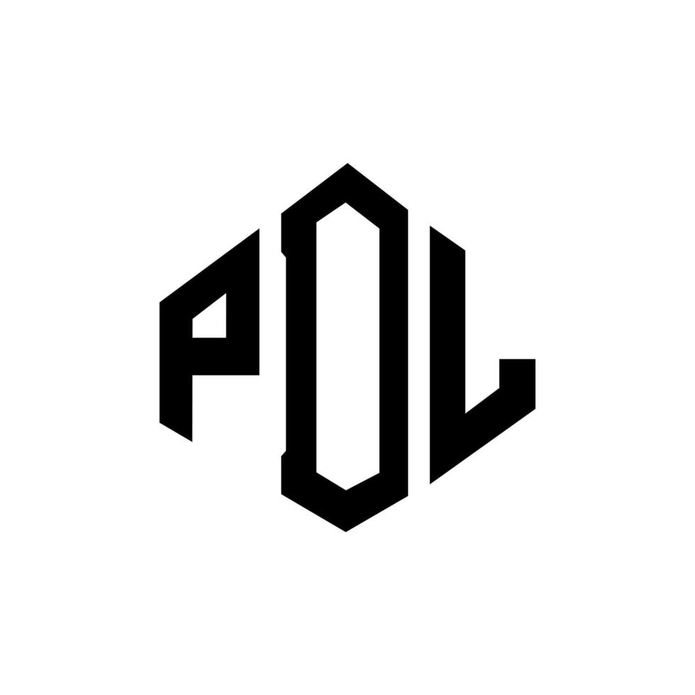 design del logo della lettera pdl con forma poligonale. pdl poligono e design del logo a forma di cubo. colori bianco e nero del modello di logo di vettore di esagono pdl. monogramma pdl, logo aziendale e immobiliare.