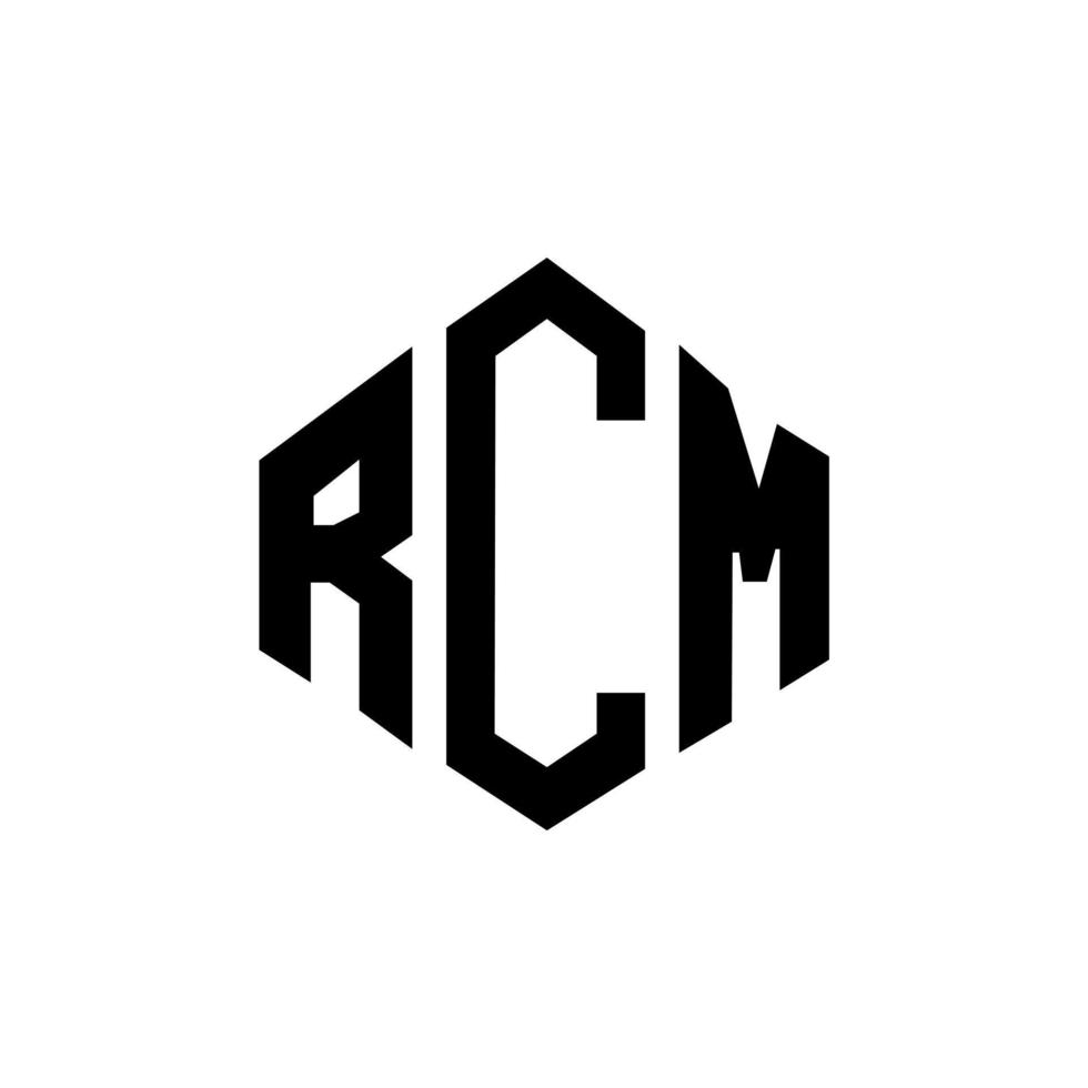 design del logo della lettera rcm con forma poligonale. poligono rcm e design del logo a forma di cubo. rcm modello di logo vettoriale esagonale colori bianco e nero. monogramma rcm, logo aziendale e immobiliare.