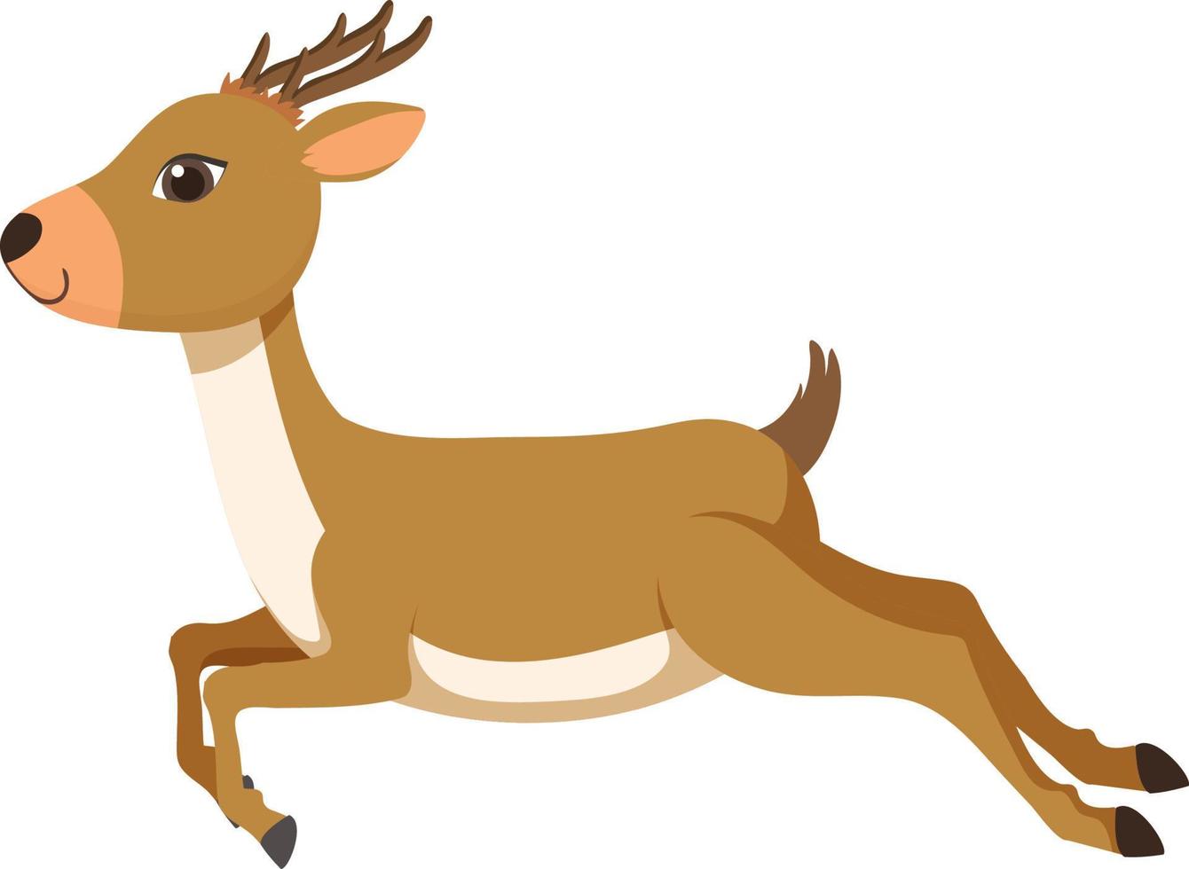 simpatico cervo in stile cartone animato piatto vettore