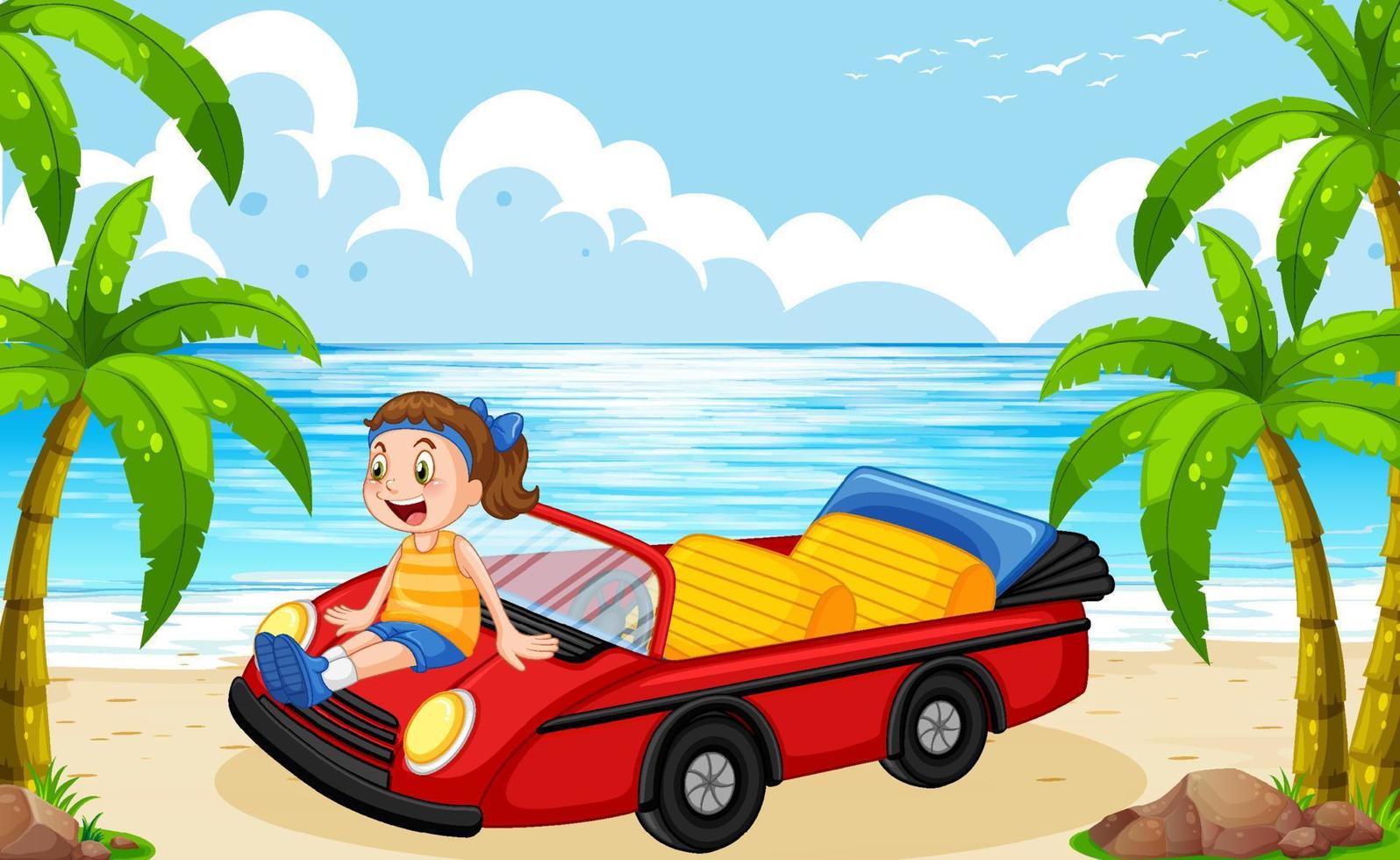 vacanza on the road al mare vettore