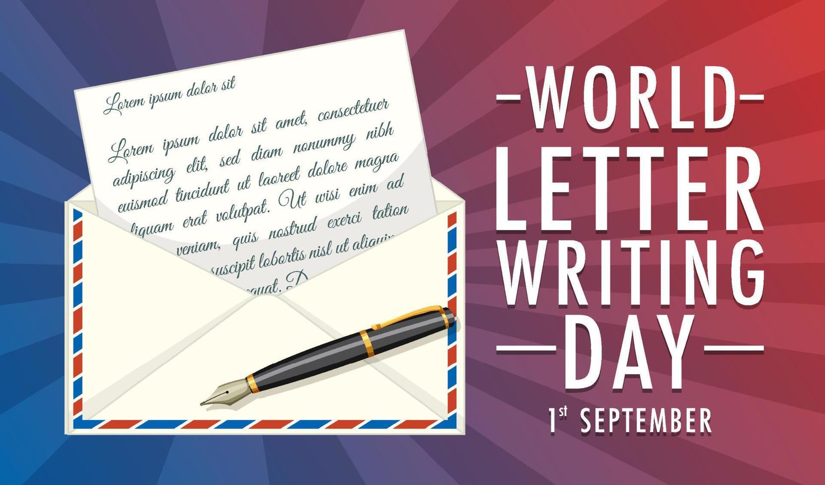 design del poster della giornata mondiale della scrittura di lettere vettore