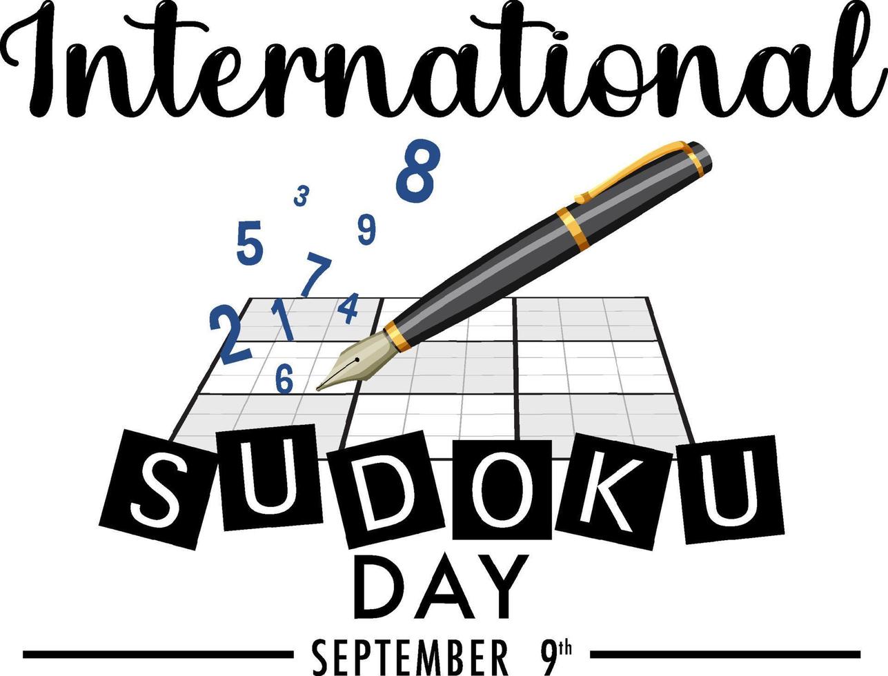 giornata internazionale del sudoku 9 settembre vettore