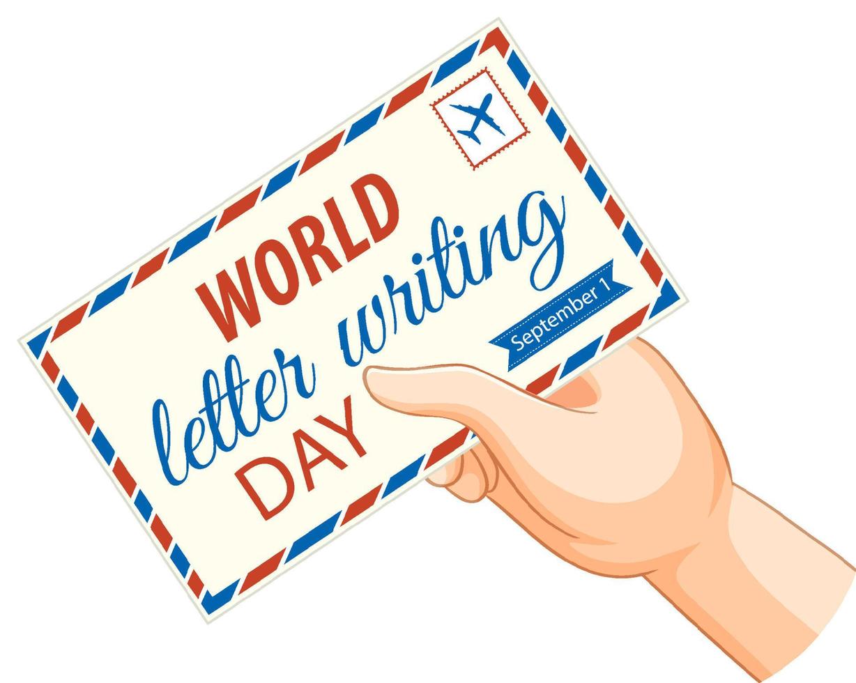 design della bandiera della giornata mondiale della scrittura di lettere vettore