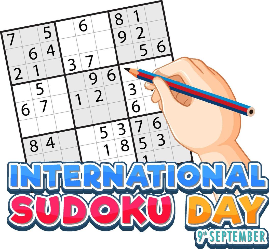 modello di poster per la giornata internazionale del sudoku vettore