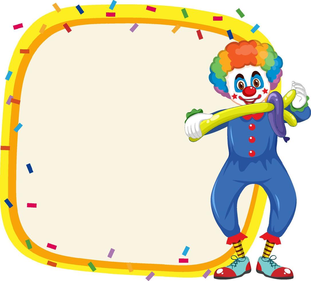 clown del circo su banner vuoto vettore