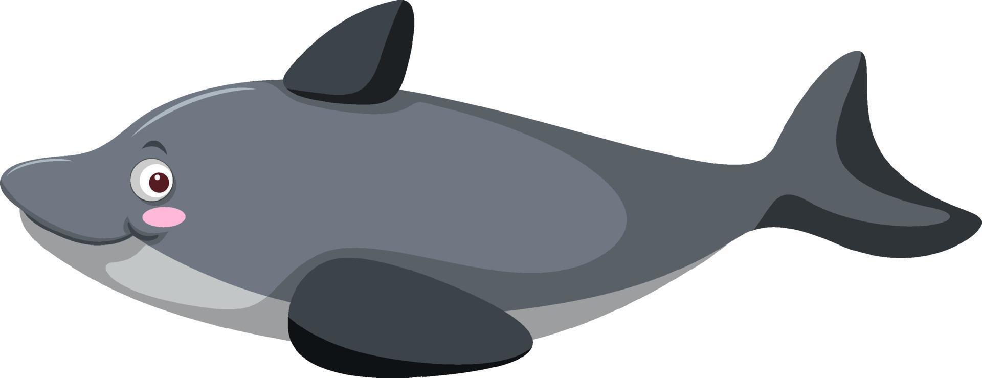 delfino grigio in stile cartone animato vettore