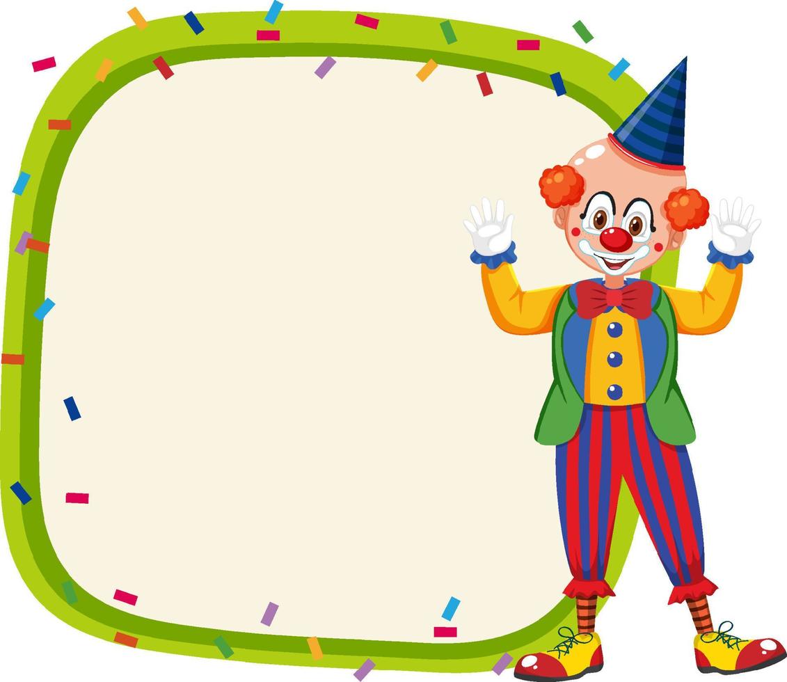 clown del circo su banner vuoto vettore