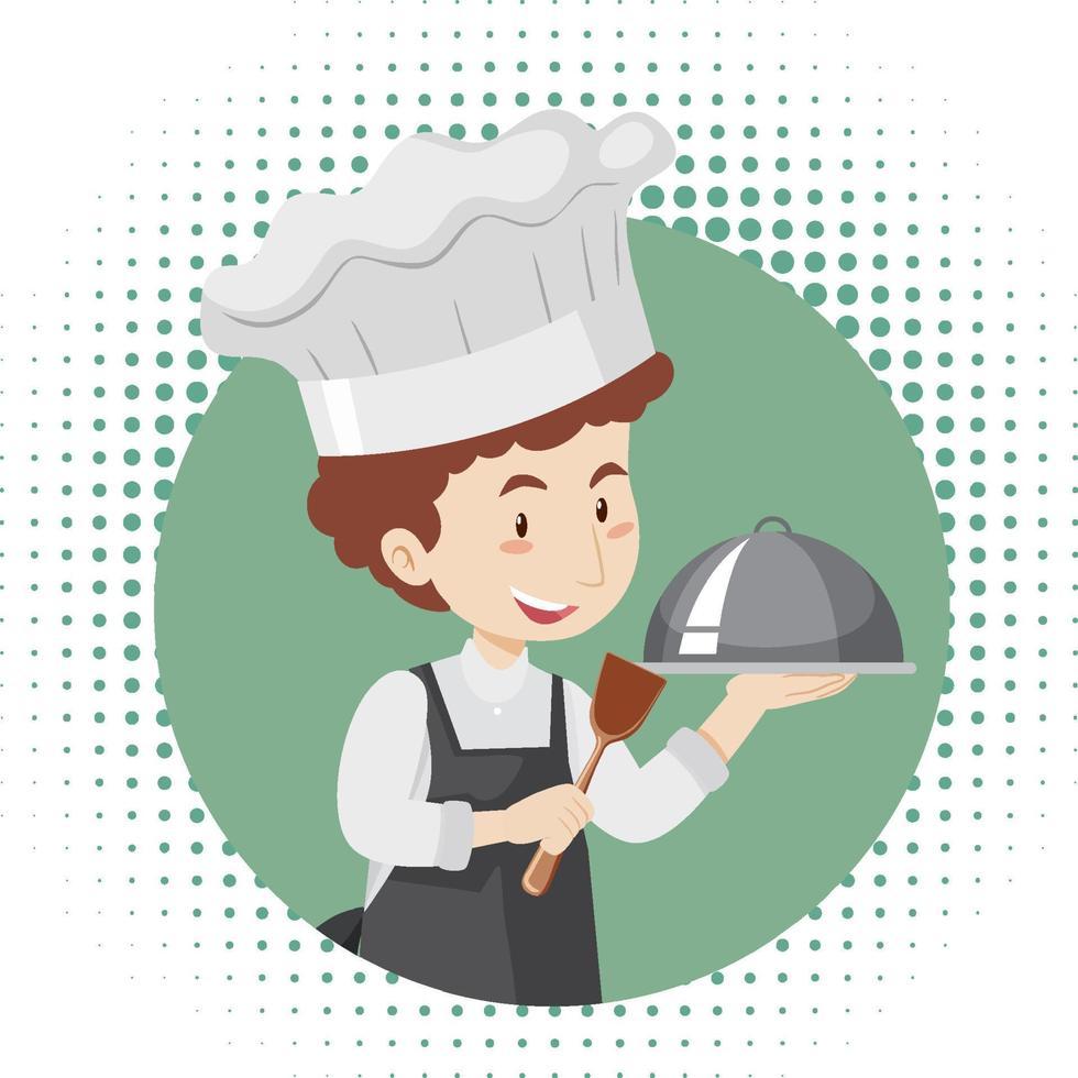 personaggio dei cartoni animati uomo chef vettore