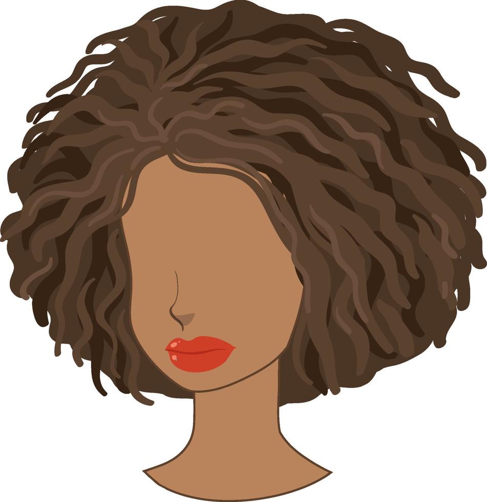donna afro isolata su sfondo bianco vettore