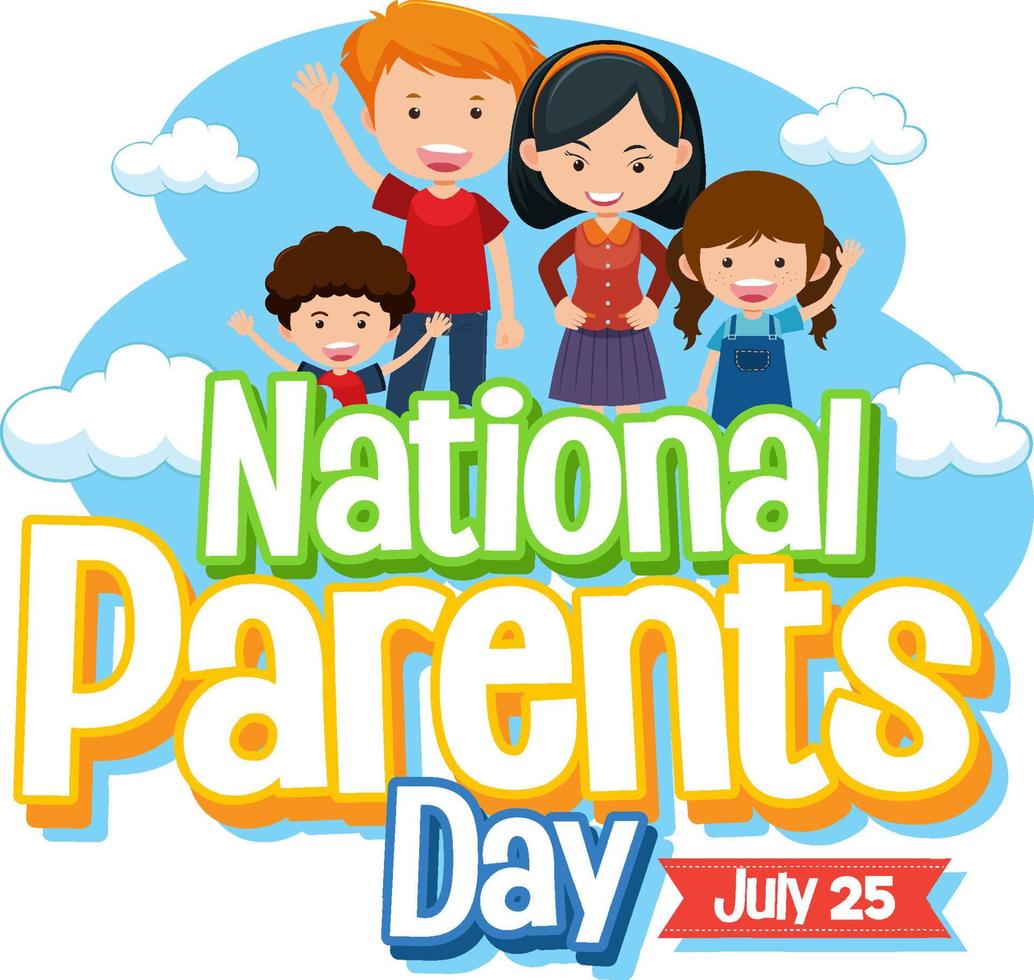 poster per la giornata nazionale dei genitori vettore