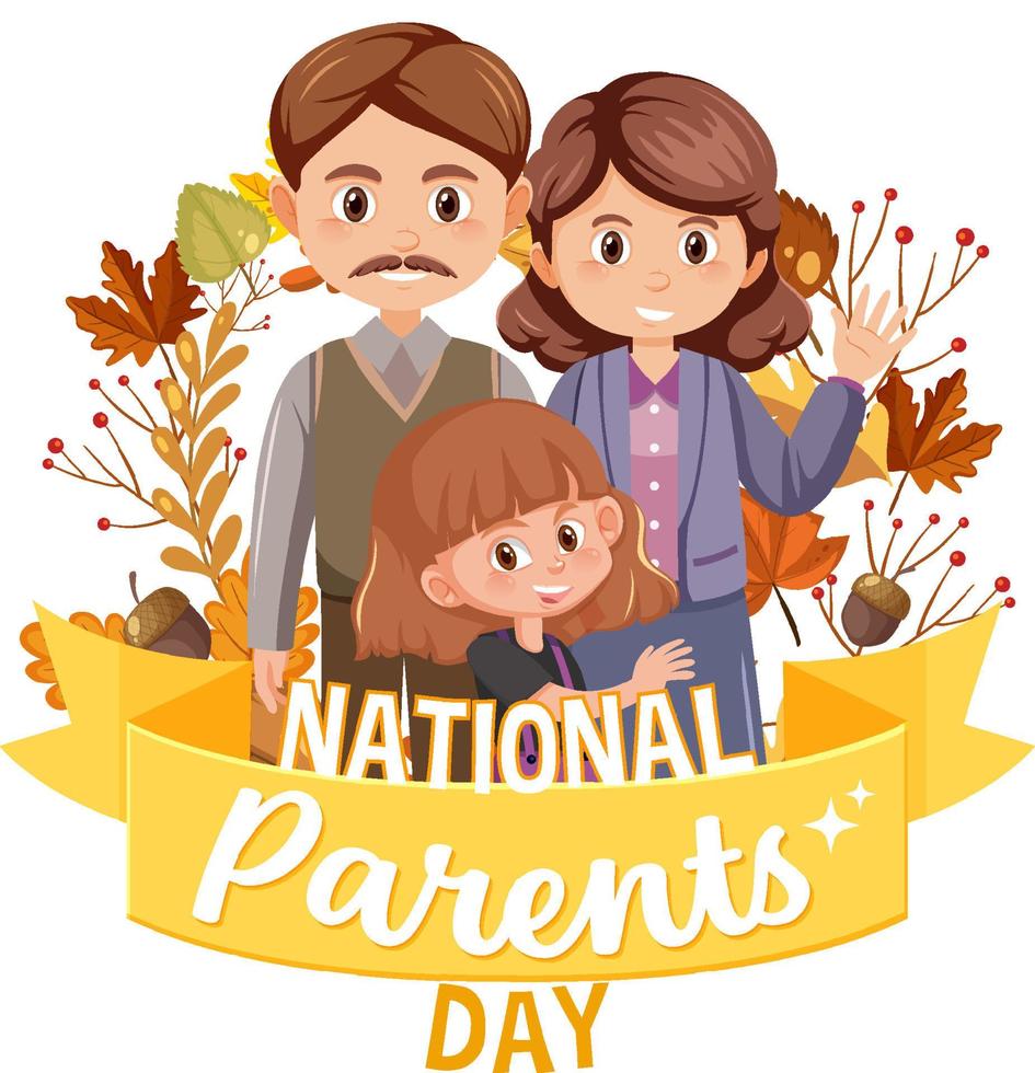 modello di poster per la giornata nazionale dei genitori vettore