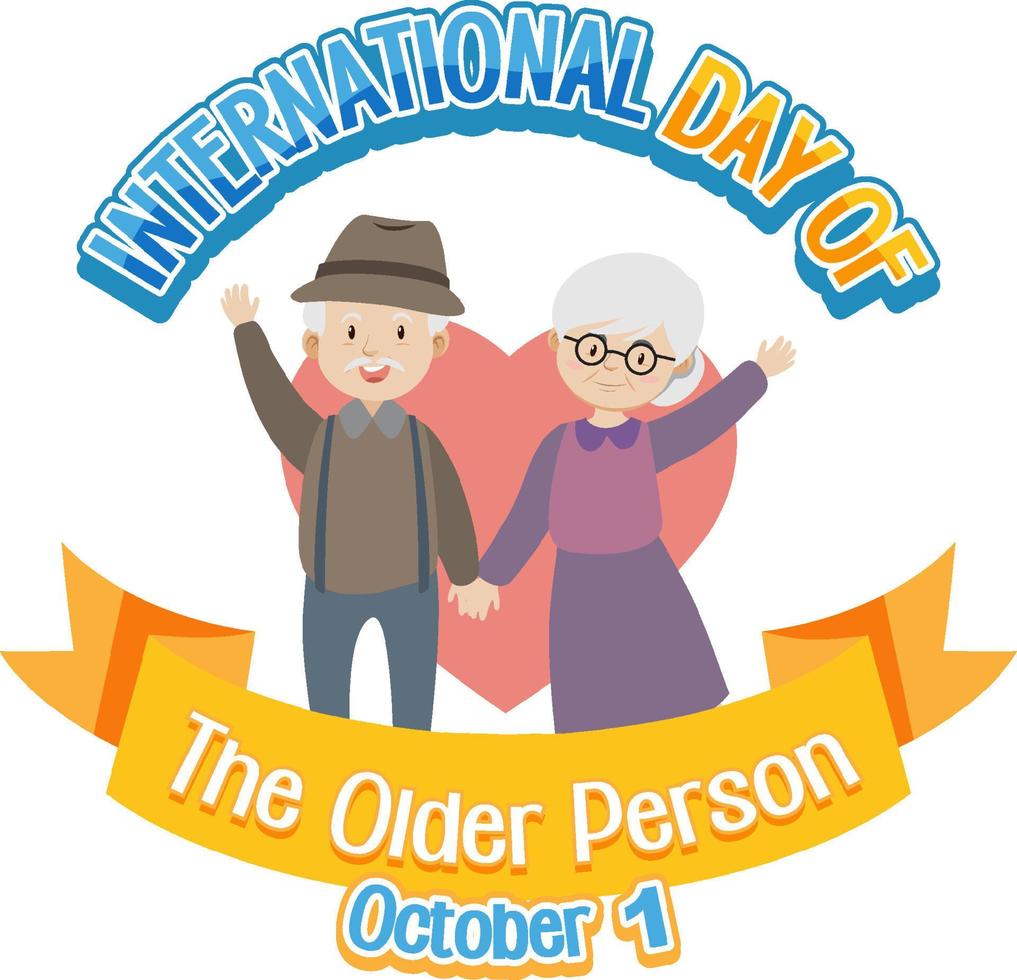 modello poster giornata internazionale per persone anziane vettore