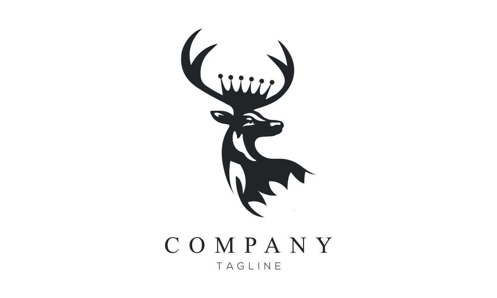ritratto di una testa di cervo con corna e corona simbolo moderno logo animale vettore. l'icona del cervo progetta ispirazioni vettore