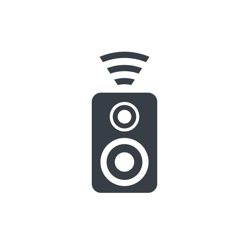 icona dell'altoparlante audio wireless isolato su bianco vettore