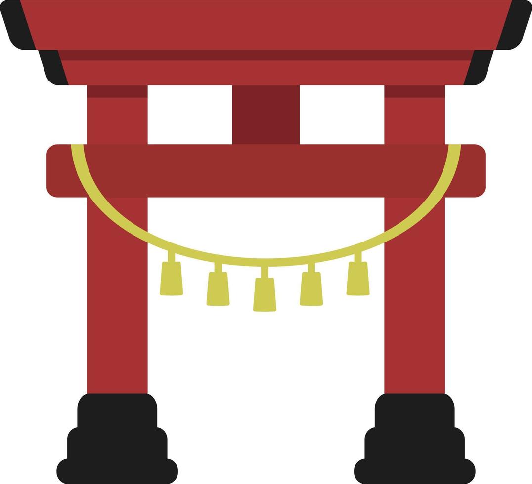 decorazione torii dei cartoni animati, elemento di cultura giapponese. vettore