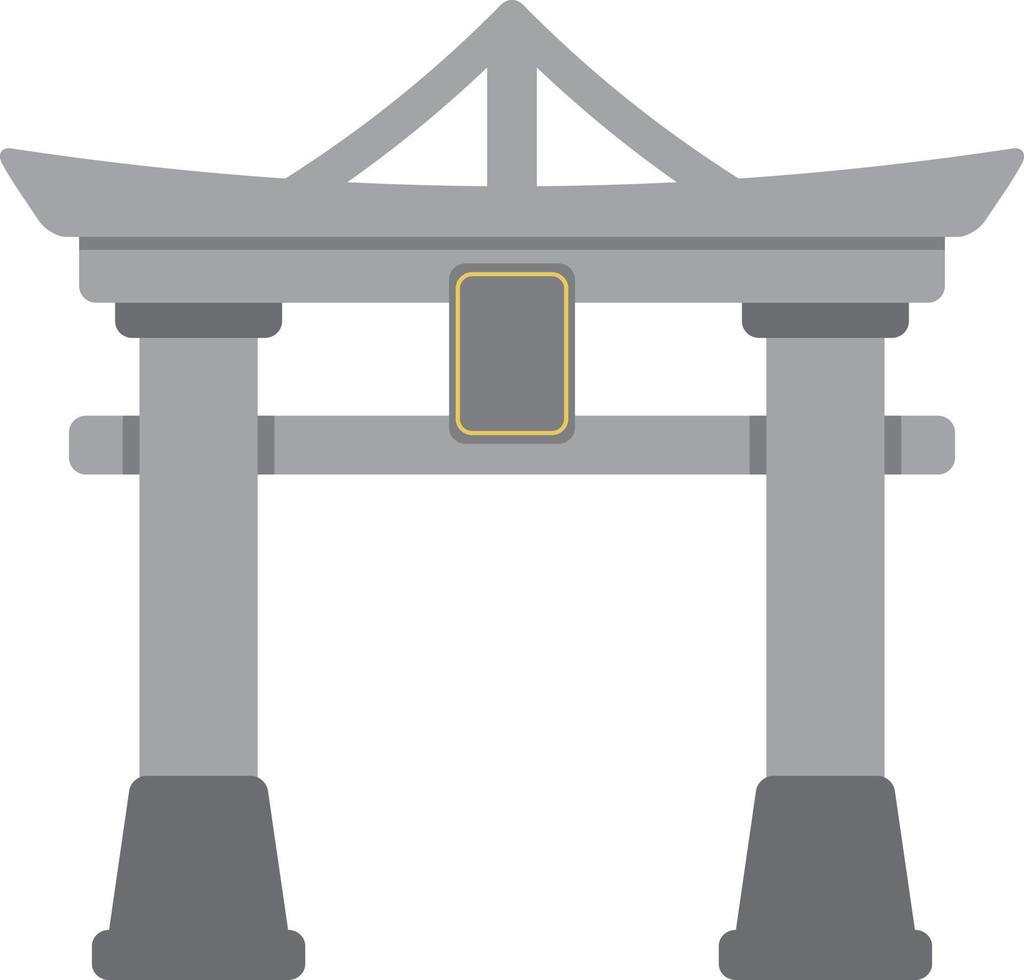 decorazione torii dei cartoni animati, elemento di cultura giapponese. vettore