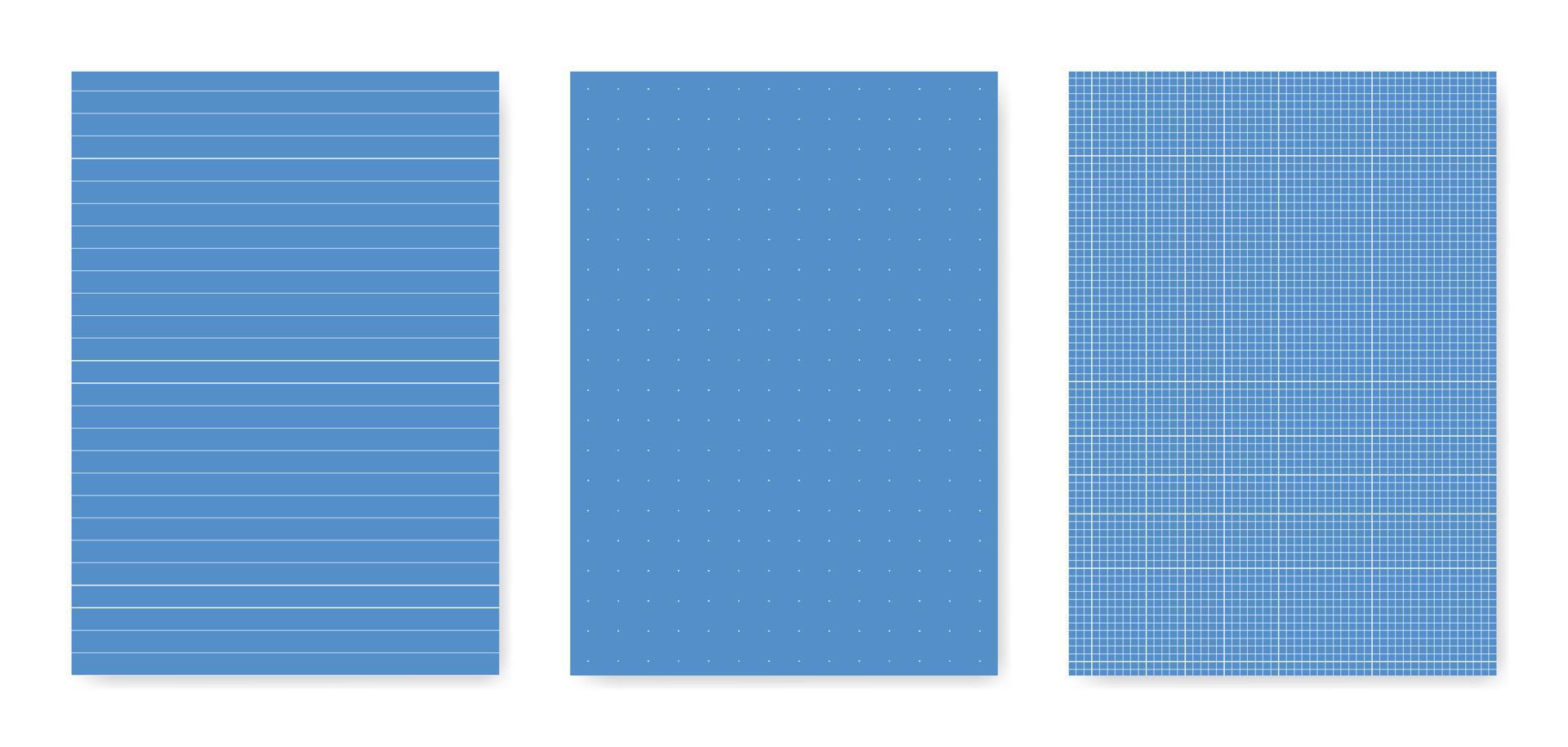 set di fogli di carta tecnica grafica in bianco per la rappresentazione dei dati vettore