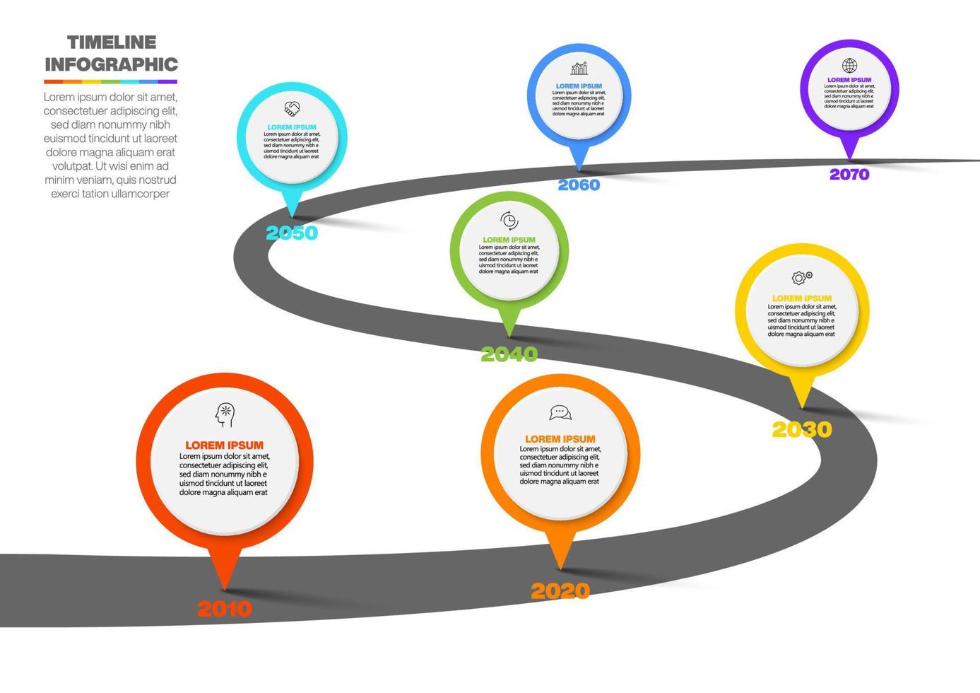 modello di infografica della road map di presentazione aziendale vettore