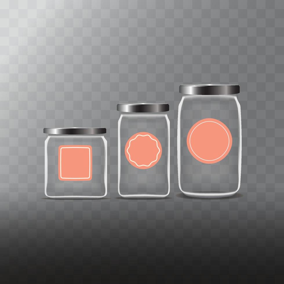 illustrazione vettoriale di vasetti di vetro trasparente