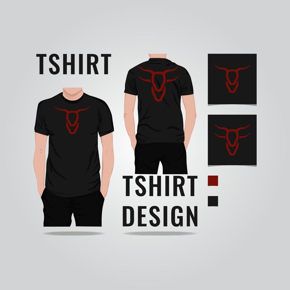 semplice testa toro t shirt design illustrazione vettoriale