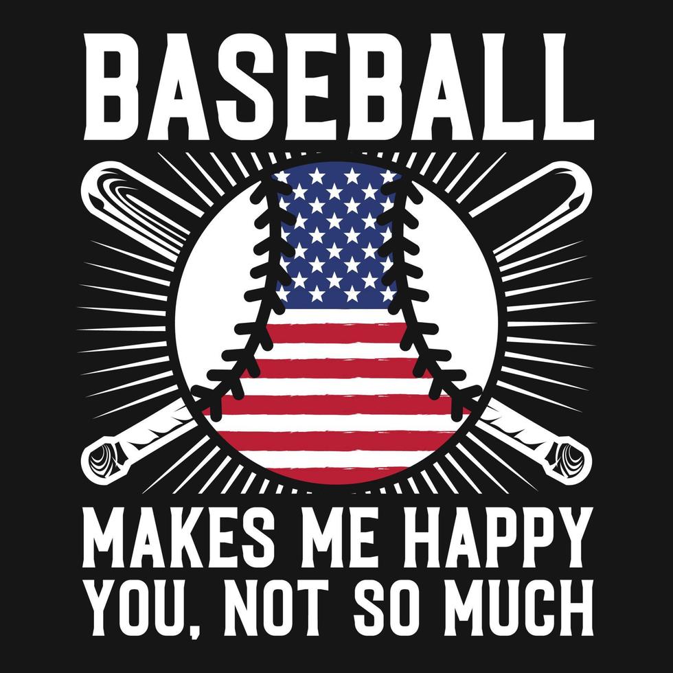 disegno vettoriale t-shirt da baseball bandiera americana