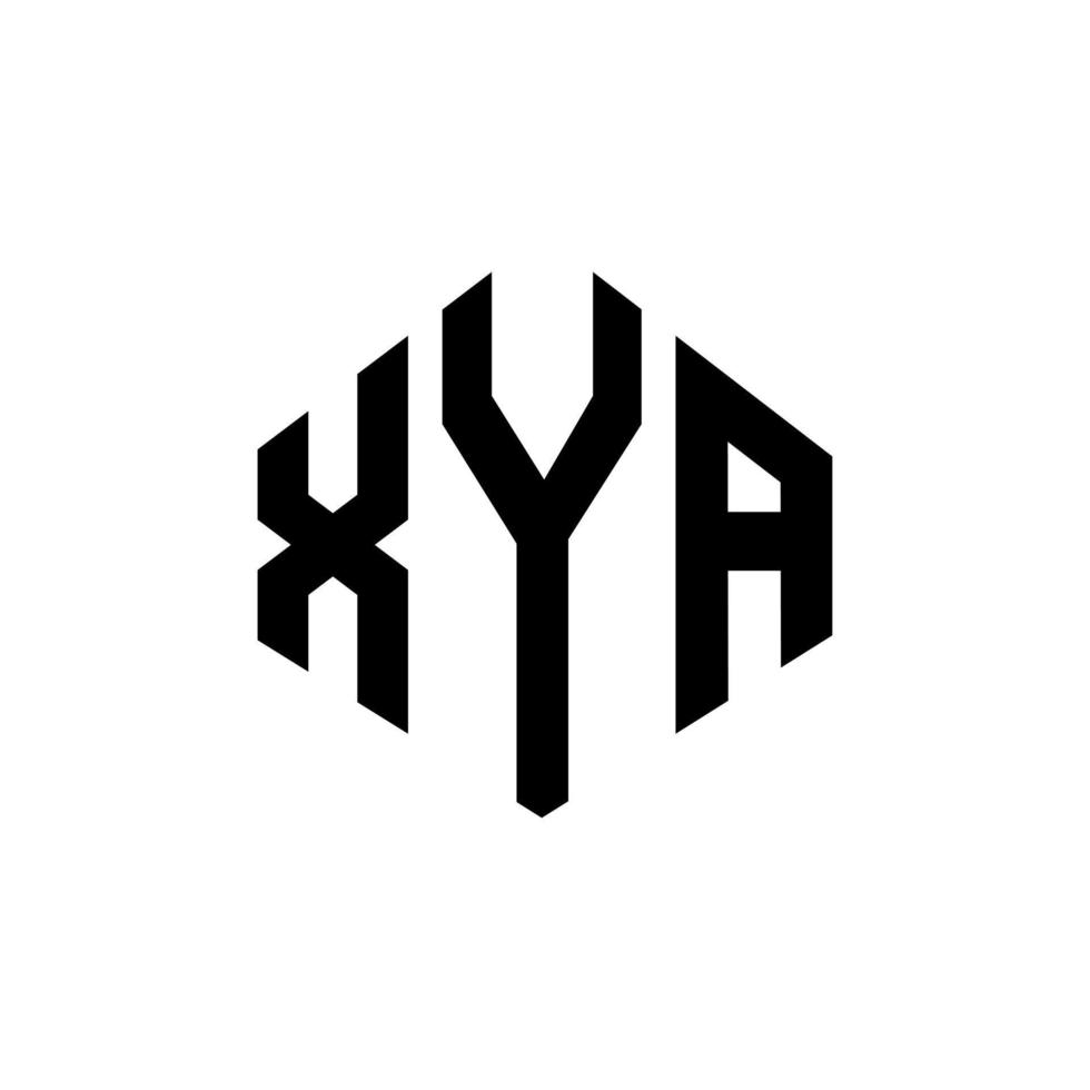 design del logo della lettera xya con forma poligonale. xya poligono e design del logo a forma di cubo. xya modello di logo vettoriale esagonale colori bianco e nero. monogramma xya, logo aziendale e immobiliare.