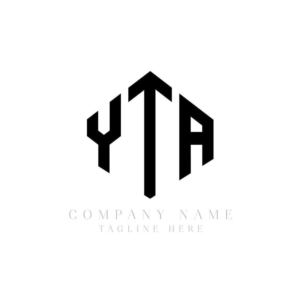 design del logo della lettera yta con forma poligonale. yta poligono e design del logo a forma di cubo. yta esagono logo vettoriale modello bianco e nero. monogramma yta, logo aziendale e immobiliare.